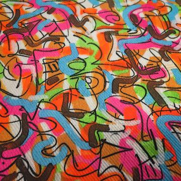 patterned denim fabric