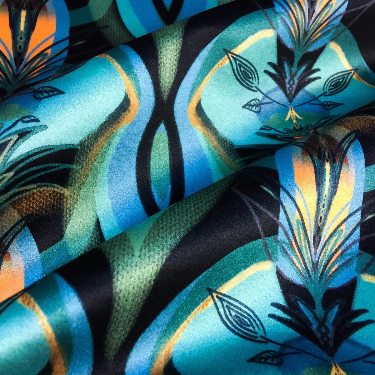 Shimmer Velvet Fabric Printing