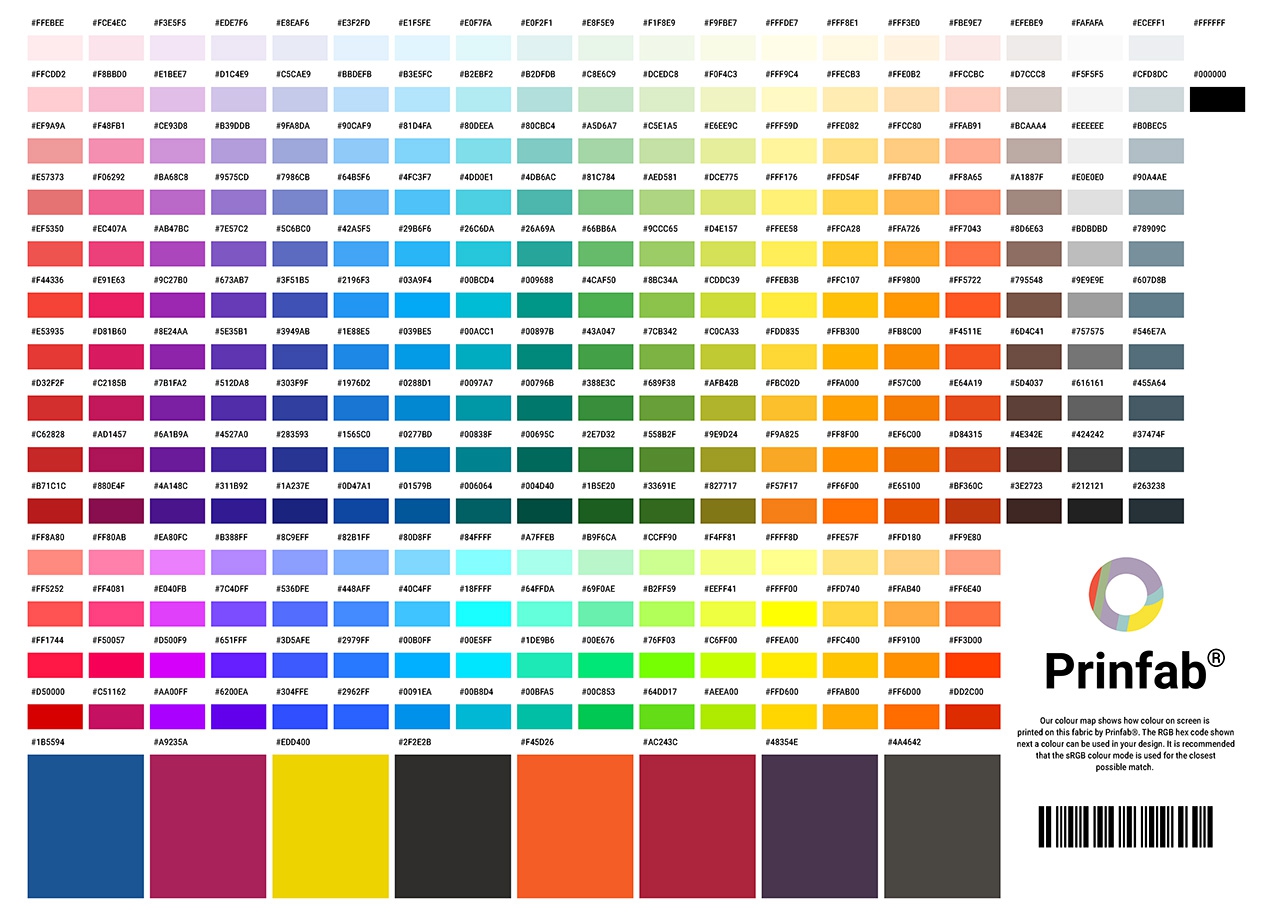 Prinfab&reg; Colour Chart