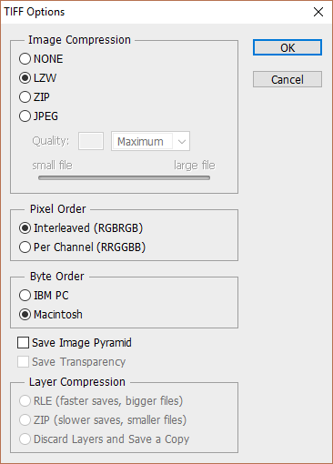 TIFF Save Options