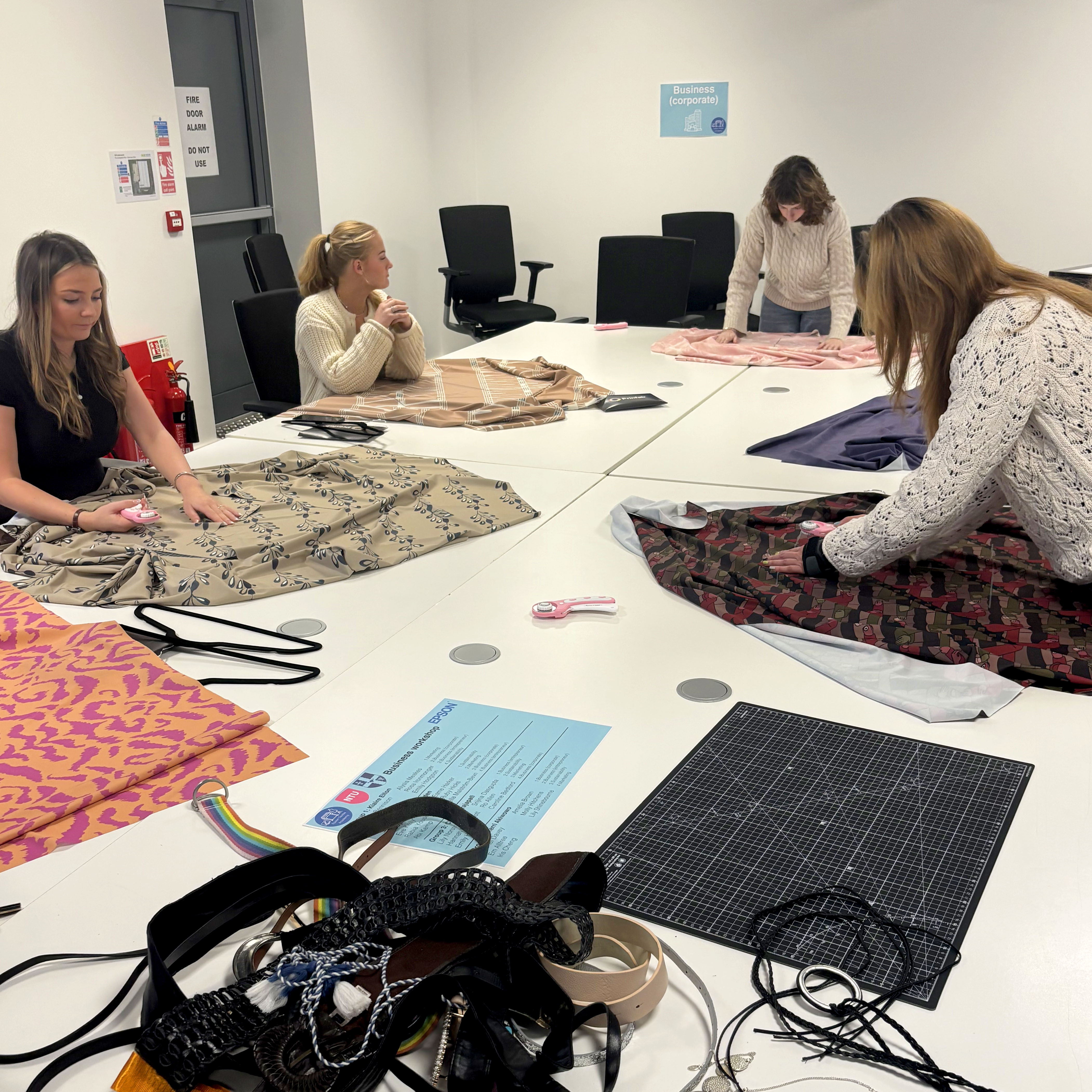 Prinfab running the no sew dress workshop at Epson Textile Academy