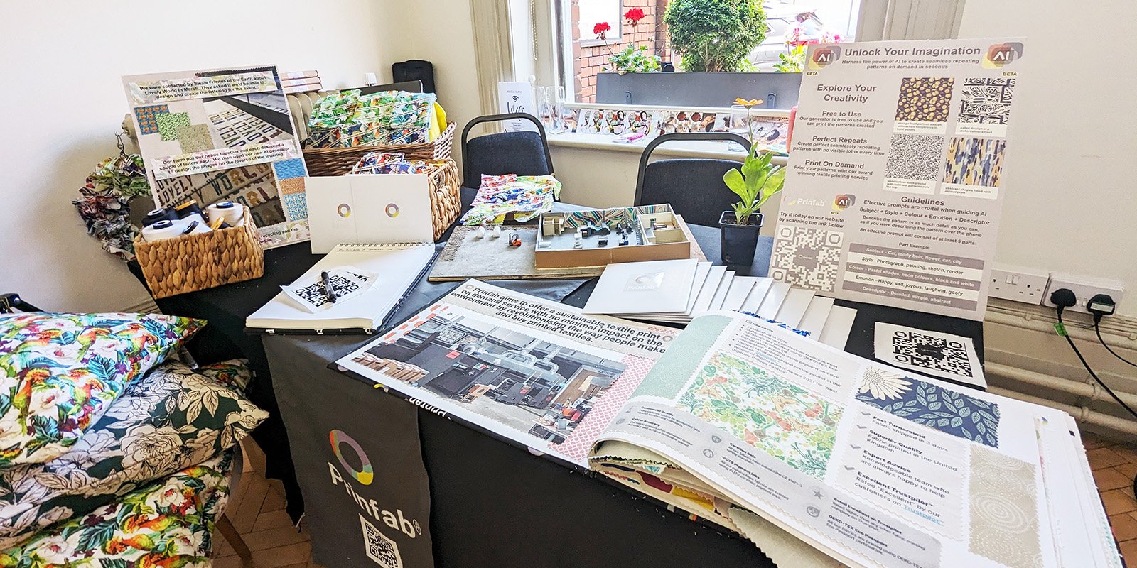 Photo of the Prinfab stand at the Lovely World event in Faversham