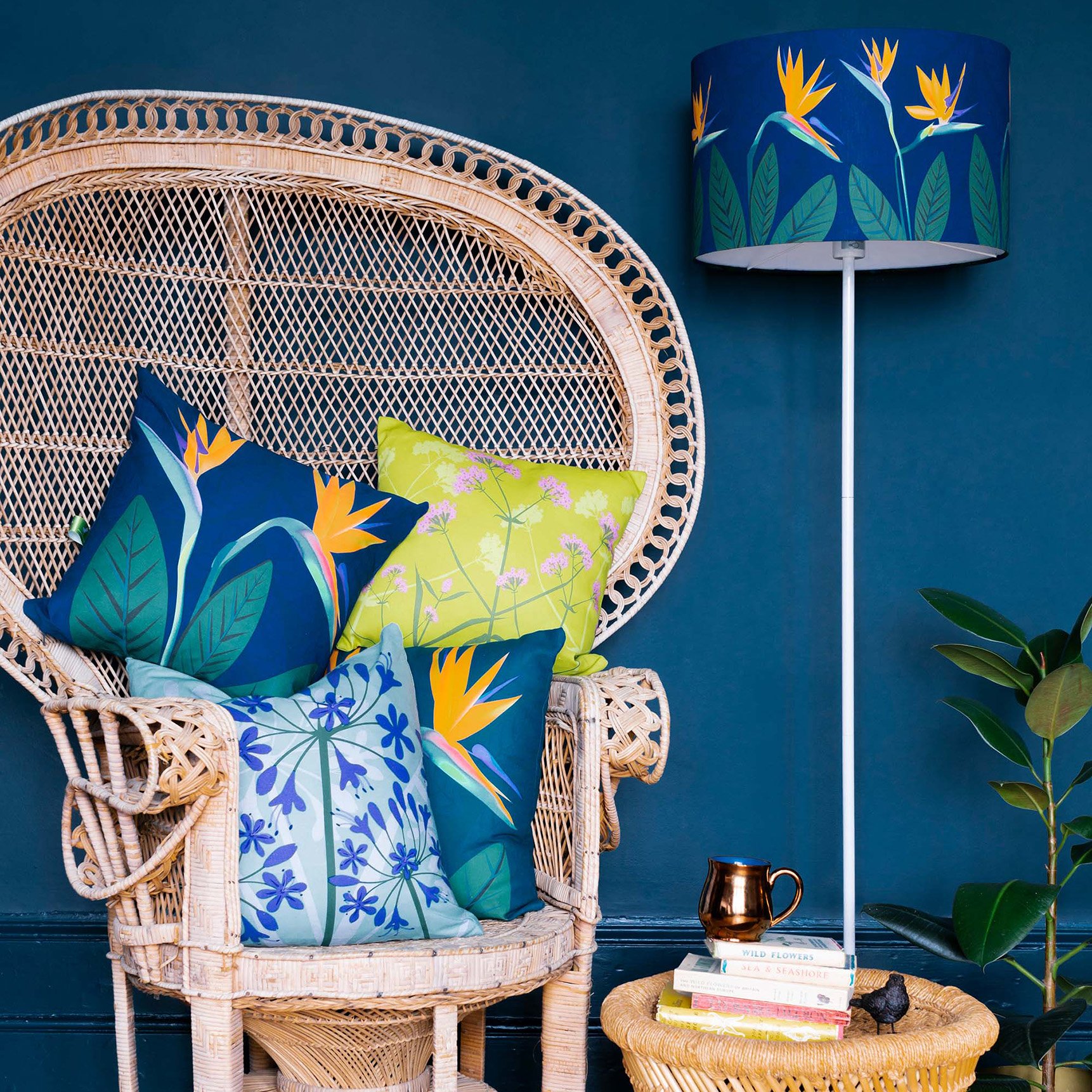 Collection of Alison Bick Designs lampshades and cushions