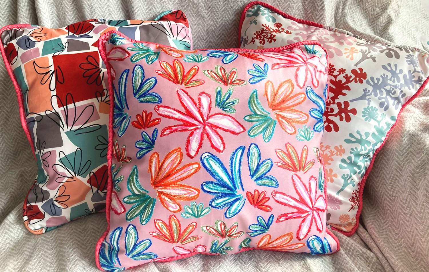 Range of cushions created by Kerrie Bush of Kerrie Lou Accessories