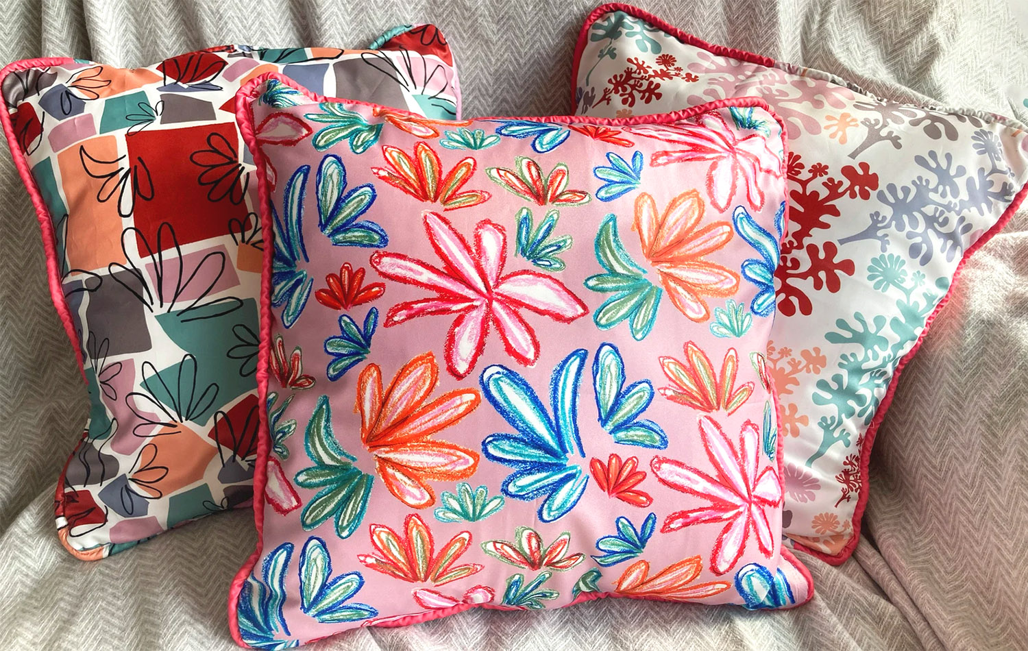 Range of cushions created by Kerrie Bush of Kerrie Lou Accessories