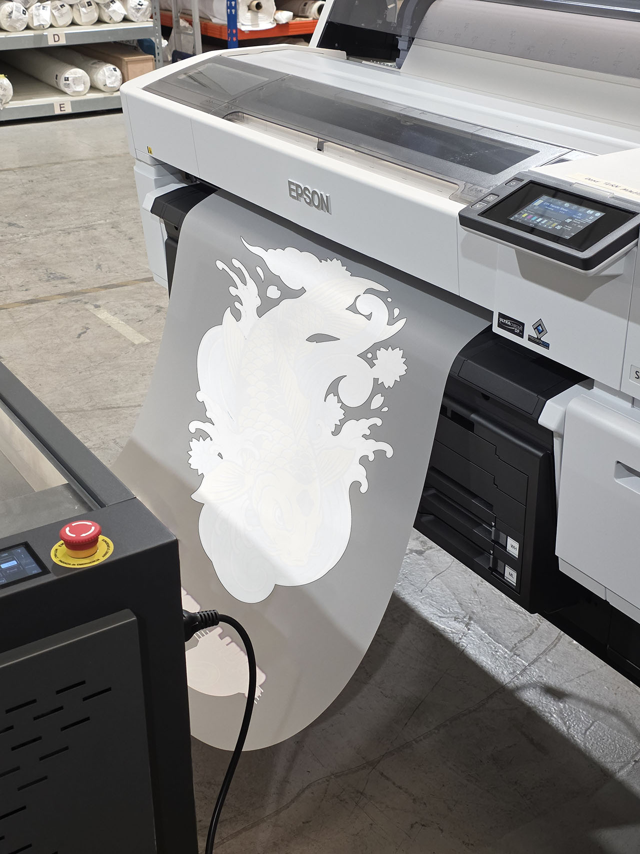 A DTF artwork printing on an Epson printer