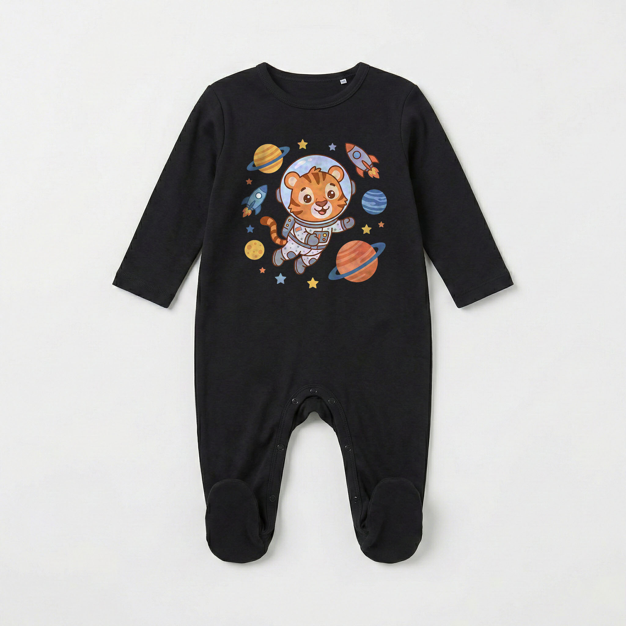 A black Tote with a DTF print