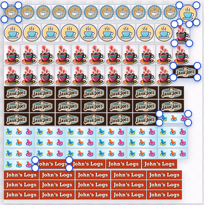 Gang sheet creator screen